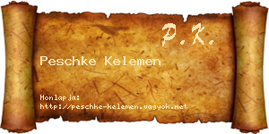 Peschke Kelemen névjegykártya